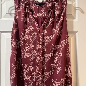 41 Hawthorn Burgundy Floral Sleeveless Blouse